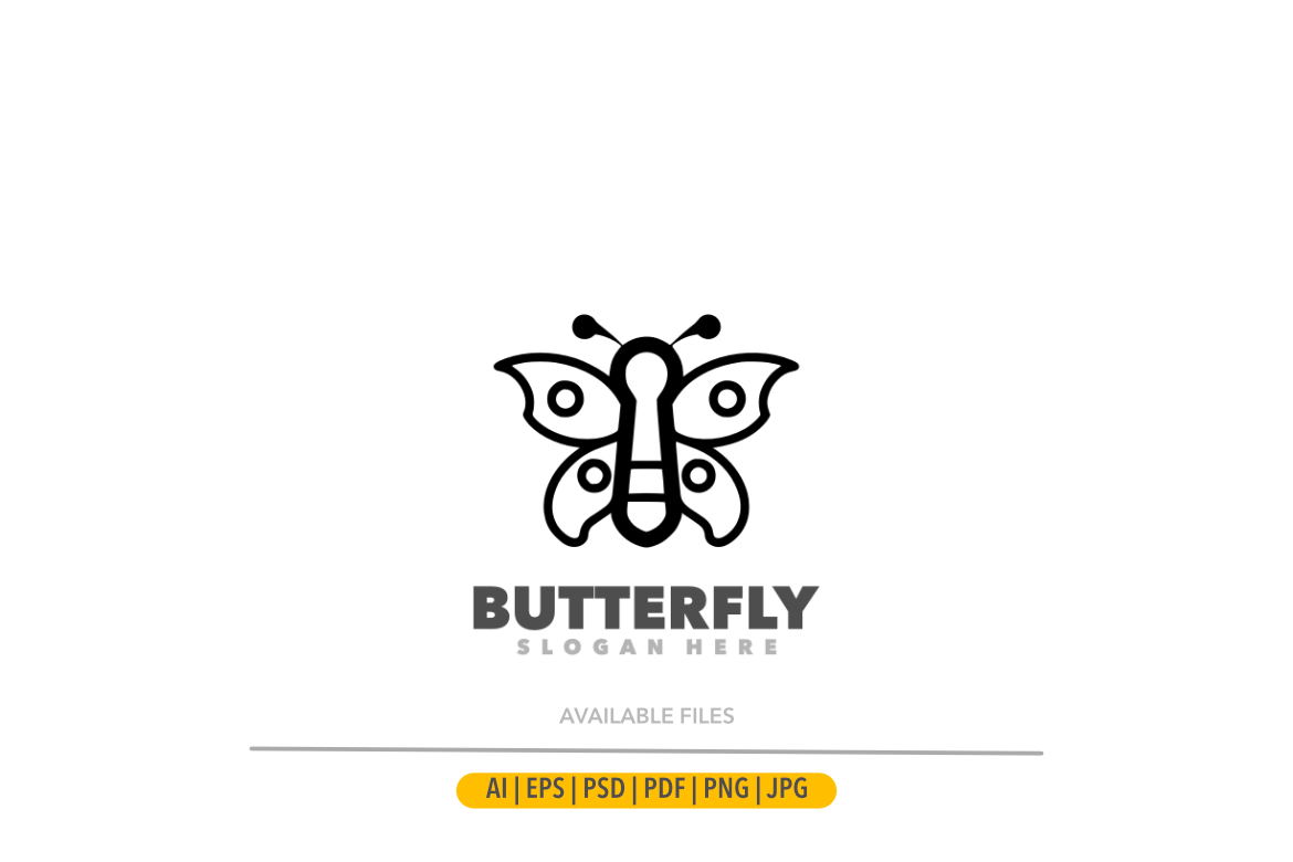 Butterfly line art simple design logo
