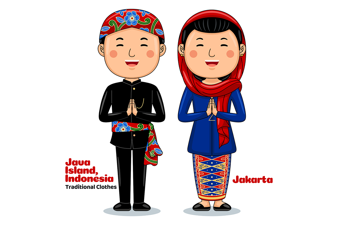 Couple wear Traditional Clothes greetings welcome to Jakarta