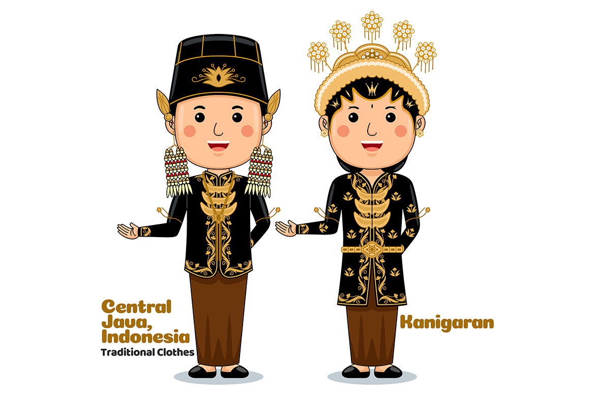 Welcome Gesture with Couple Central Java Traditional Clothes 2