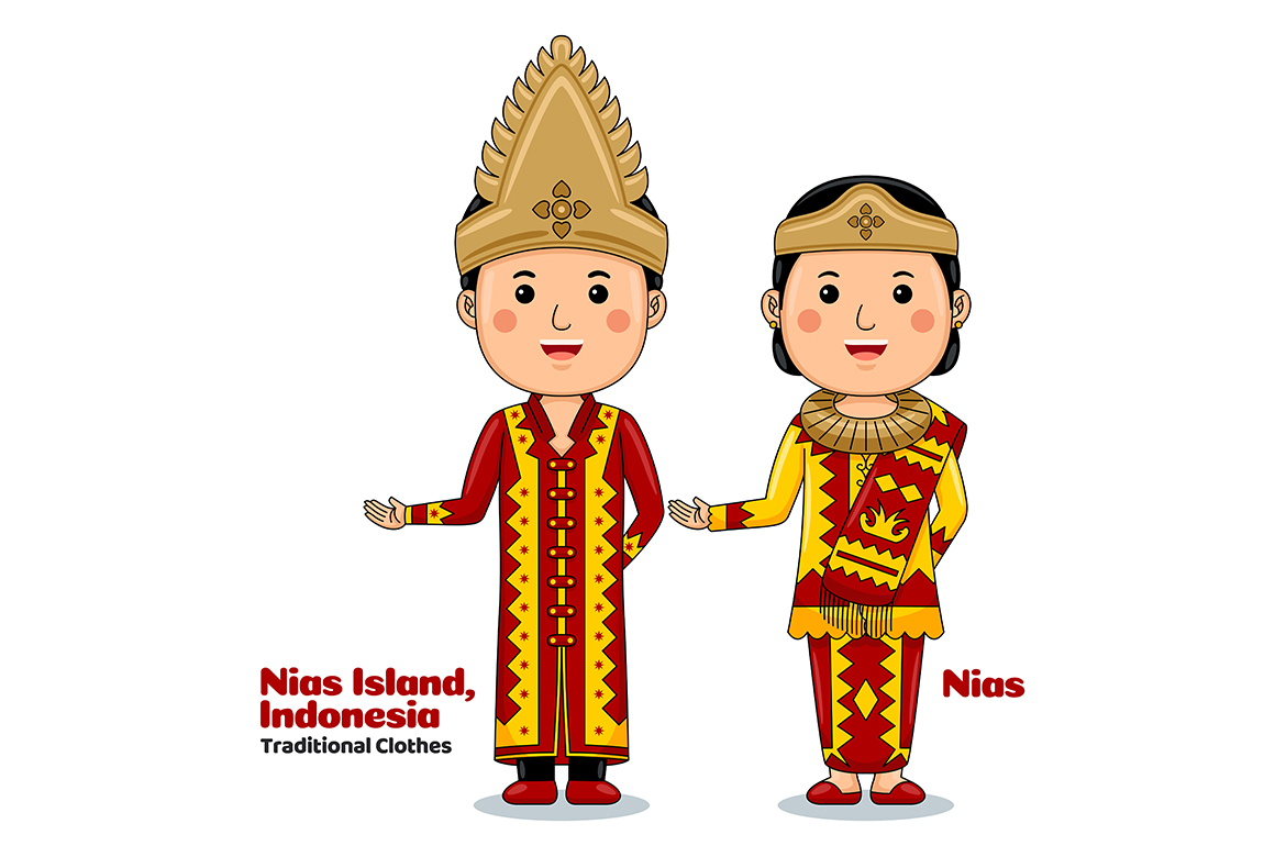 Welcome Gesture with Couple Nias Traditional Clothes