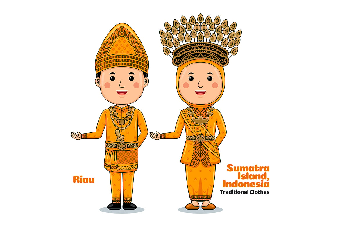 Welcome Gesture with Couple Riau Traditional Clothes