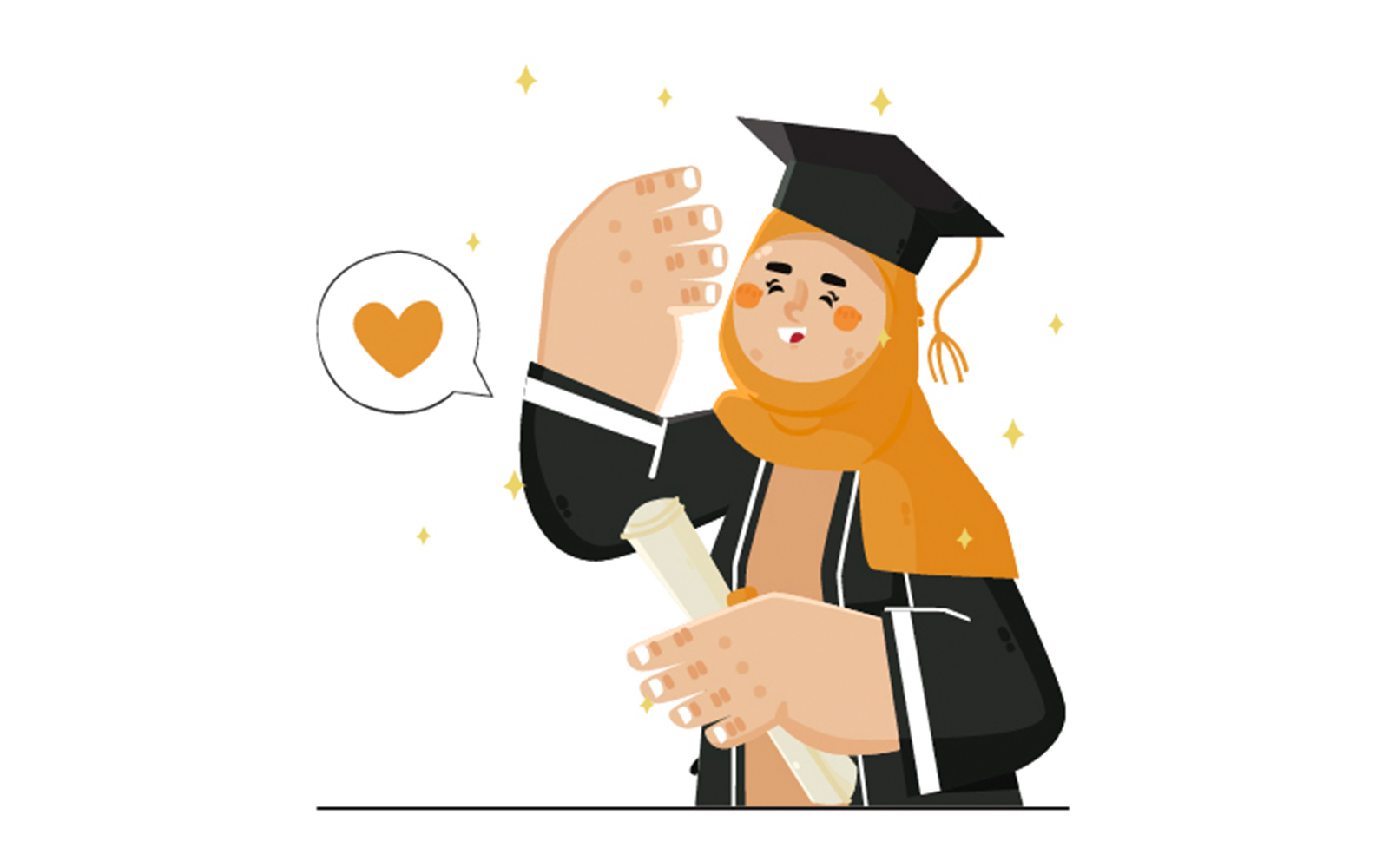 Muslim Graduation Concept Illustration
