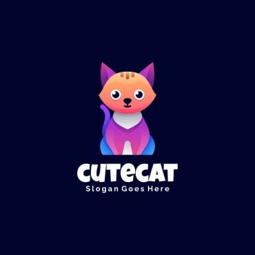 Cat Colorful Logo Templates 335608