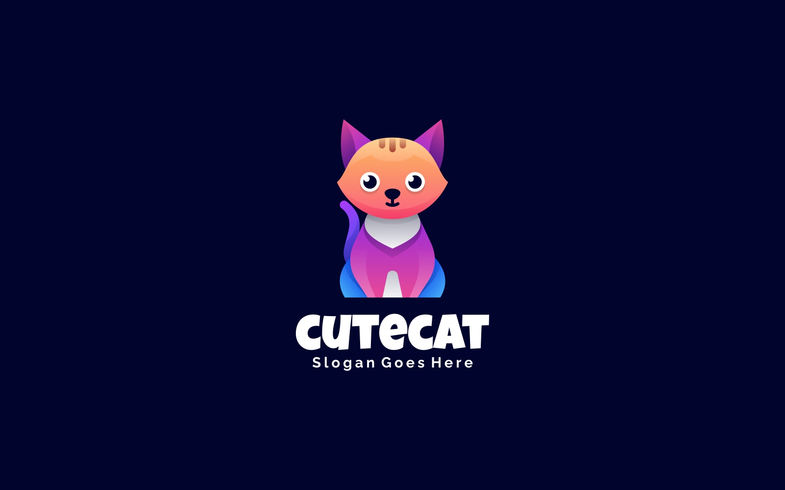 Cute Cat Gradient Colorful Logo 1