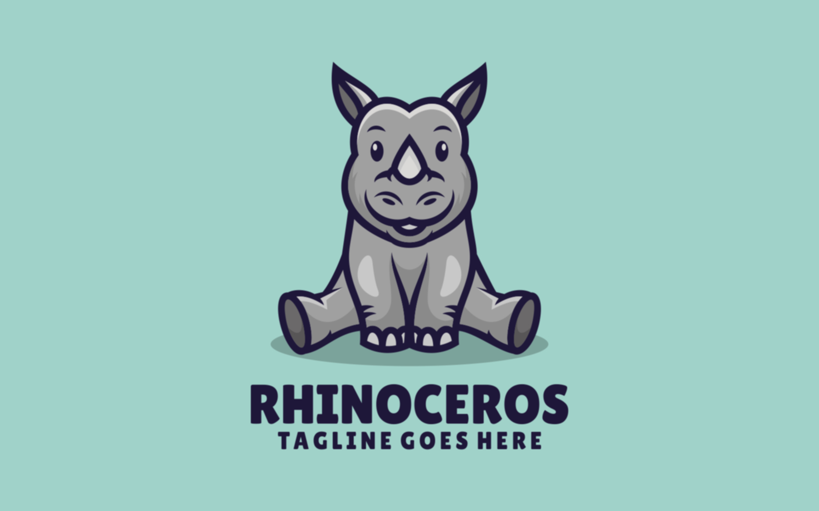 Rhinoceros Mascot Cartoon Logo