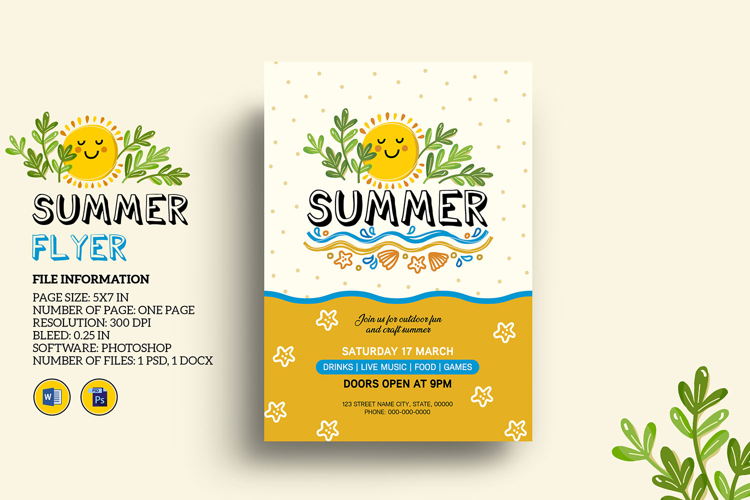 Summer Celebration Party Invitation  Flyer Template