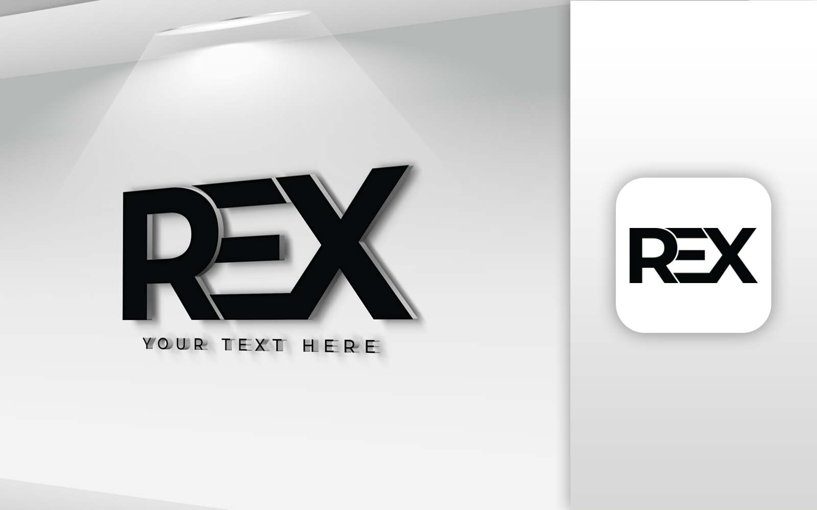 REX Name Letter Logo Design - Brand Identity