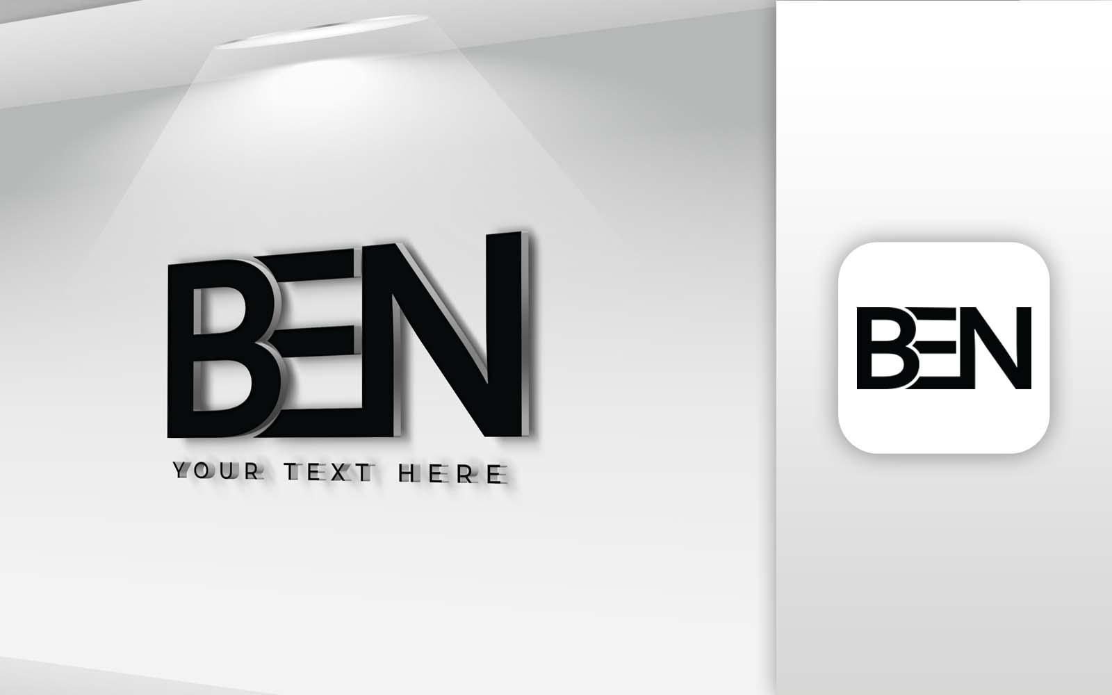 BEN Name Letter Logo Design Brand Identity