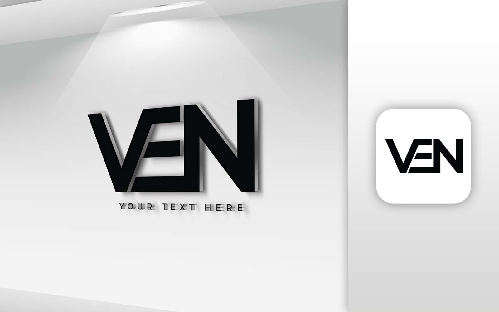 VEN Name Letter Logo Design - Brand Identity