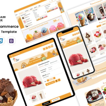 Dessert Icecream Responsive Website Templates 335828