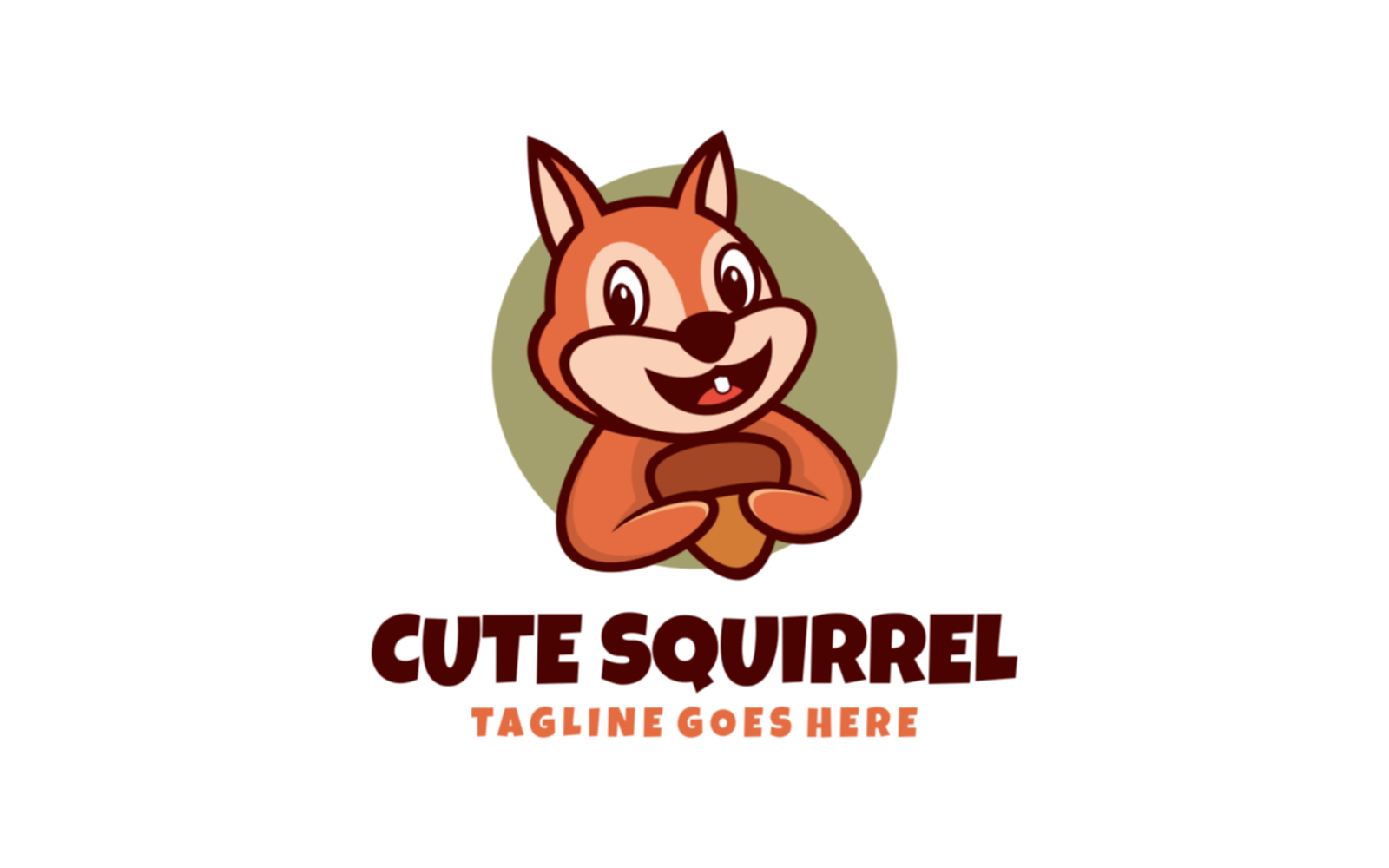 Cute Squirrel Mascot Cartoon logo 1
