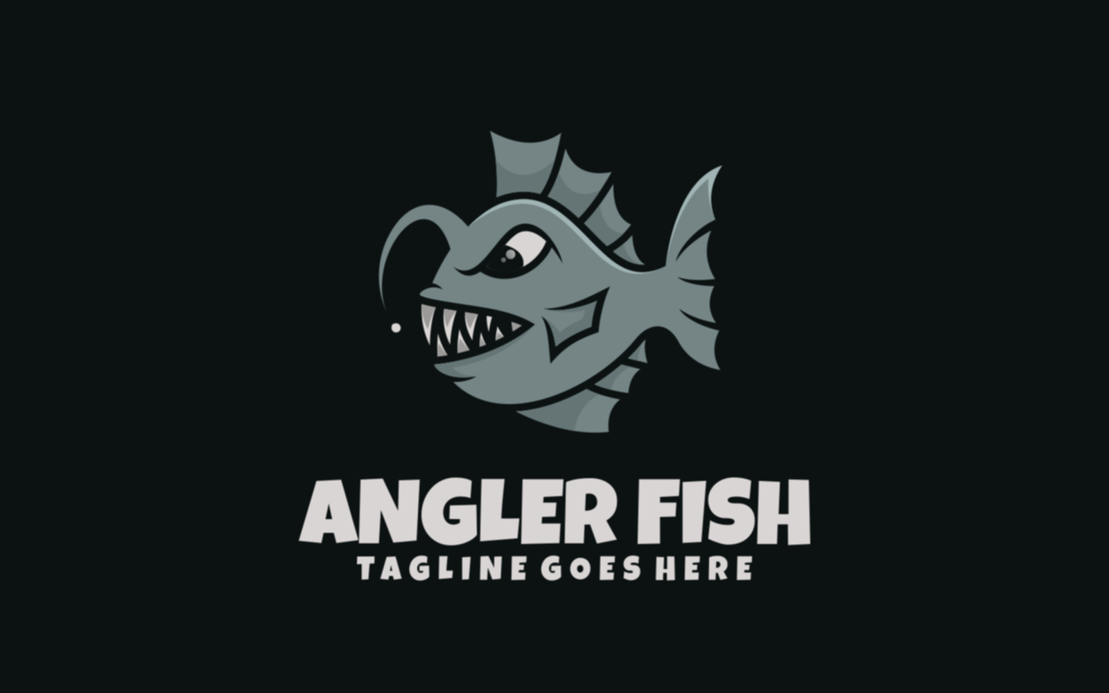 Angler Fish Mascoot Cartoon Logo