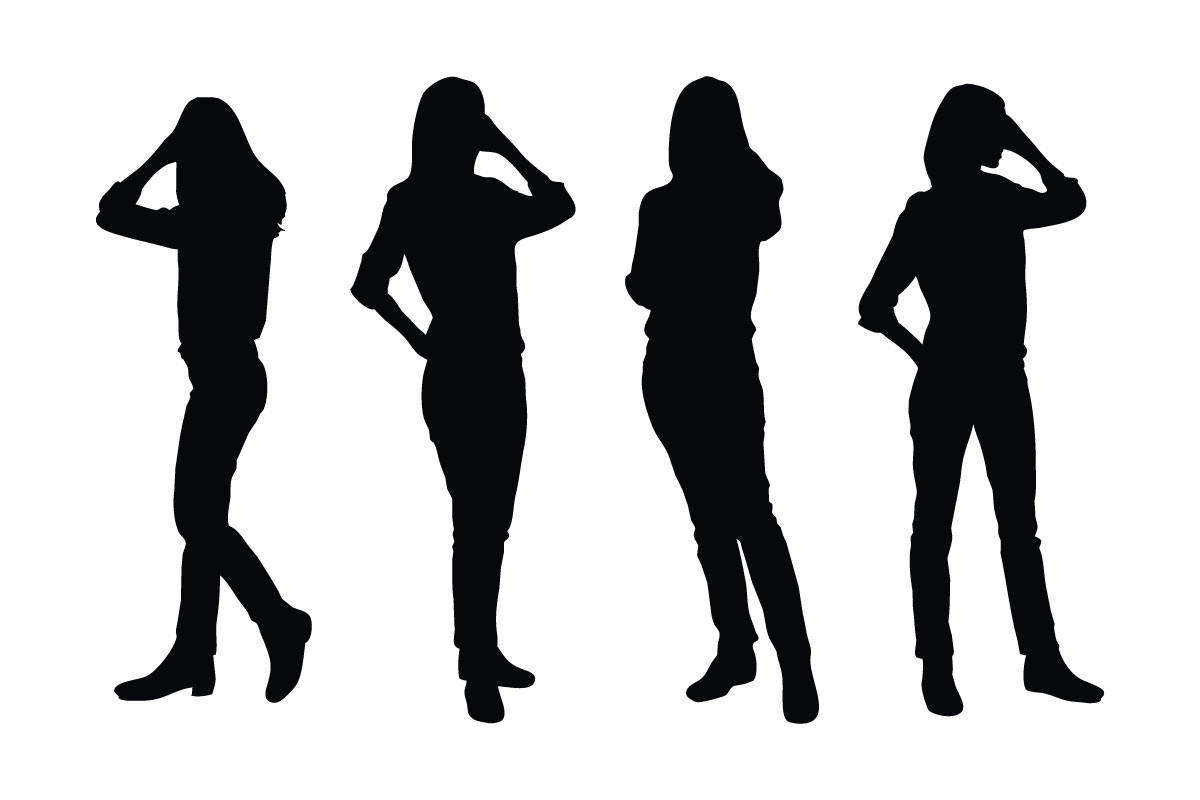 Anonymous female actor silhouette vector