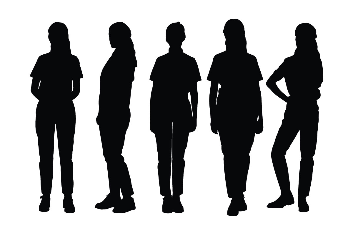 Female salon worker silhouette bundle