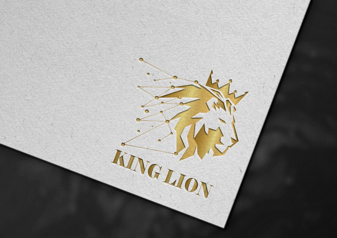 Creative lion logo, polygonal logo