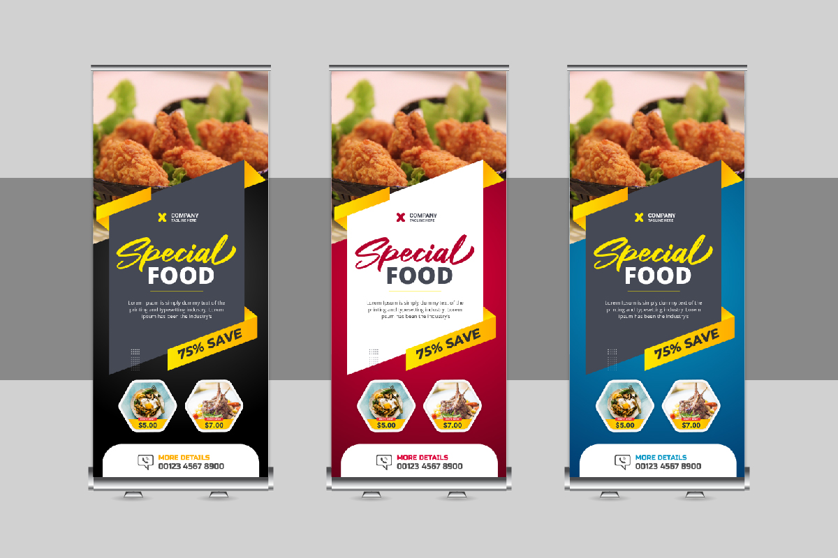 Food Roll Up Banner design template
