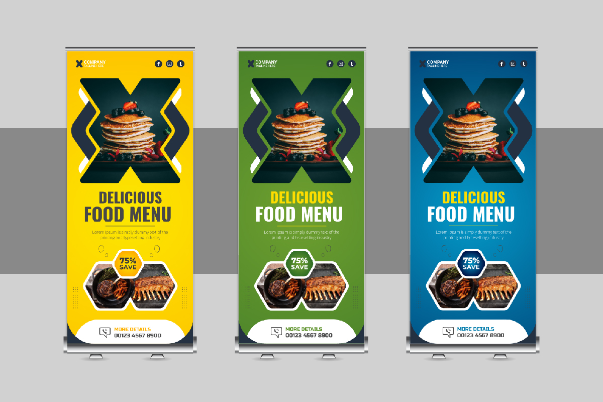 Food Roll Up Banner design Layout