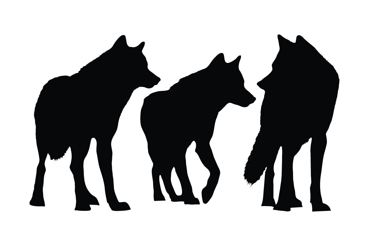Wolf standing silhouette collection