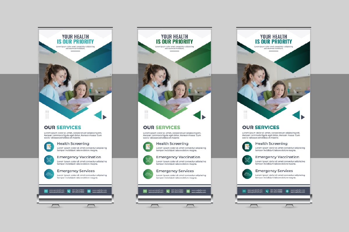 Modern Medical rollup or health care roll up banner design