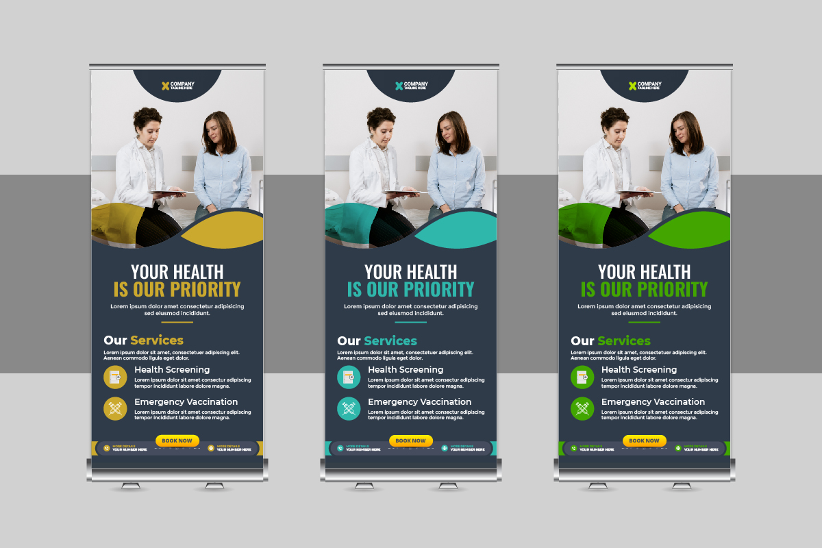 Creative Medical rollup or health care roll up banner template