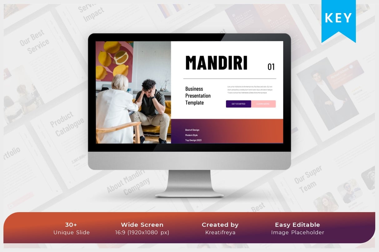 Mandiri - Navy Maroon Keynote Business Template