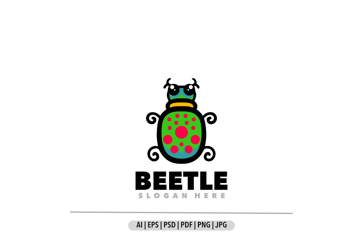 Beetle green simple logo design