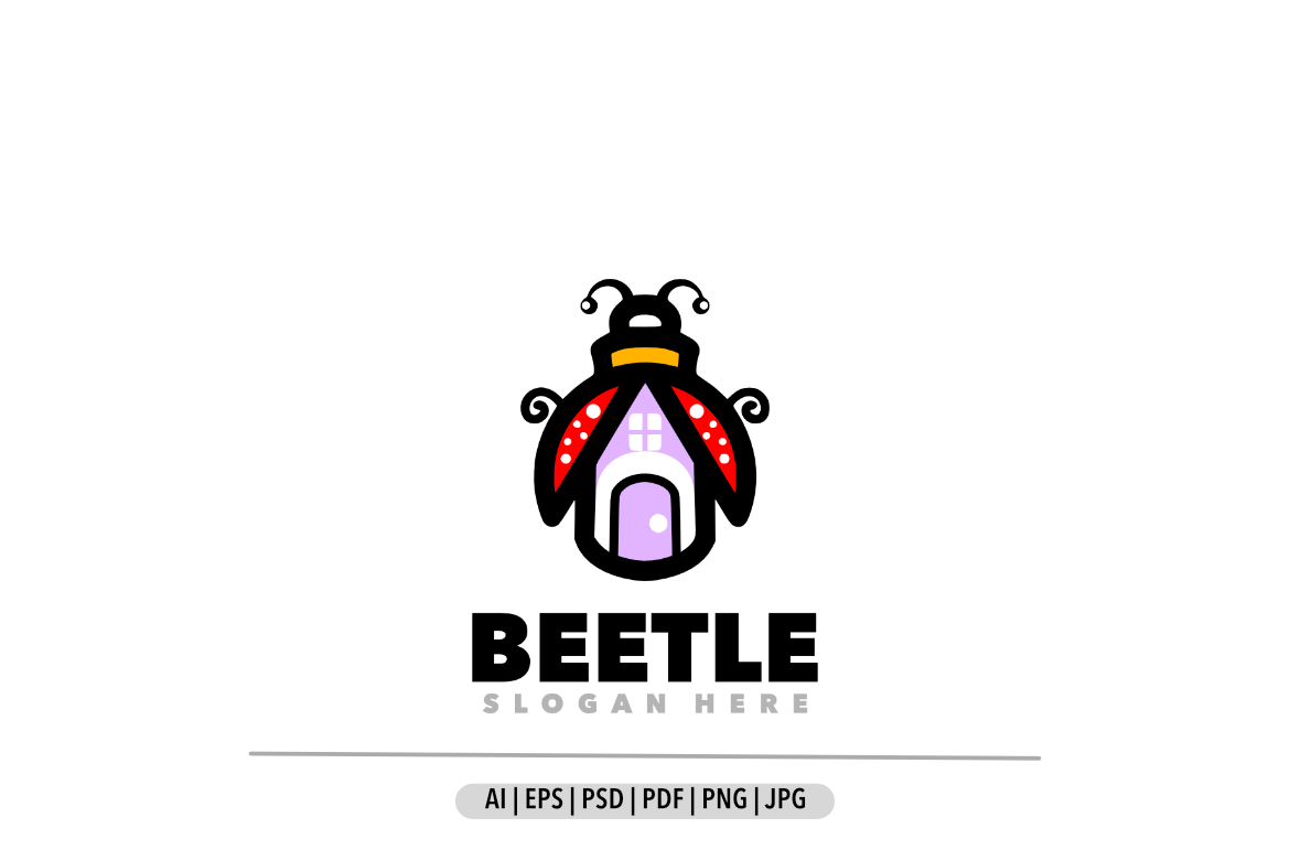 Beetle house simple logo design