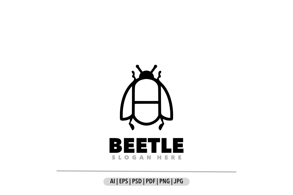 Beetle line art simple design logo