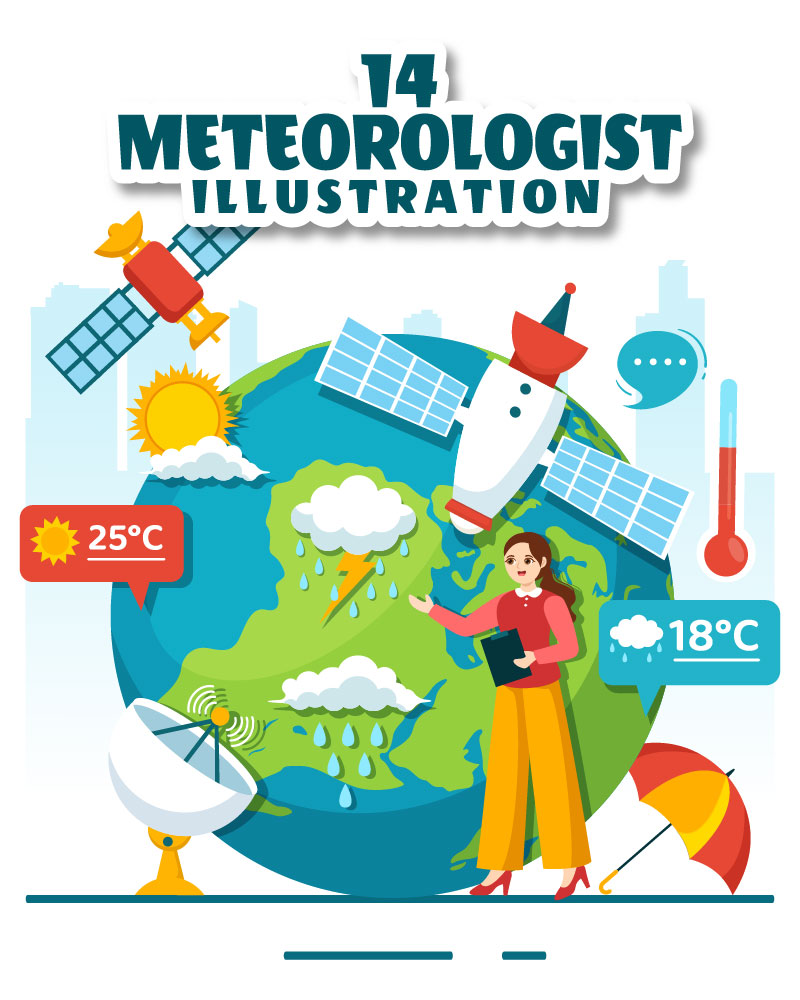 14 Meteorologist Vector Illustration