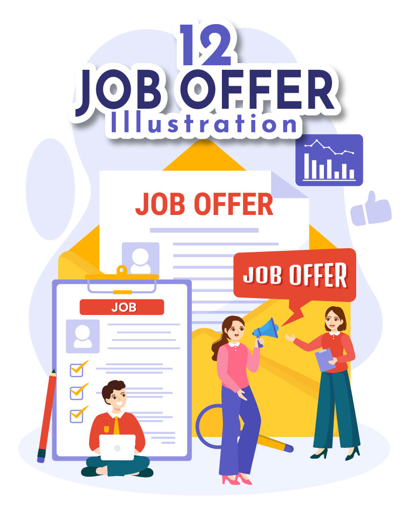 12 Businessman Job Offer Illustration