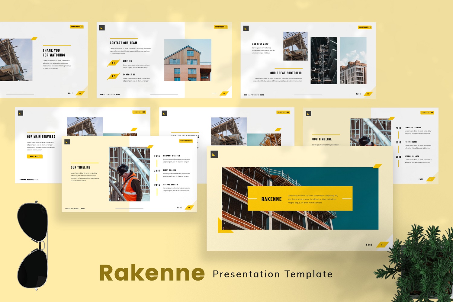 Rakenne — Construction Powerpoint Template