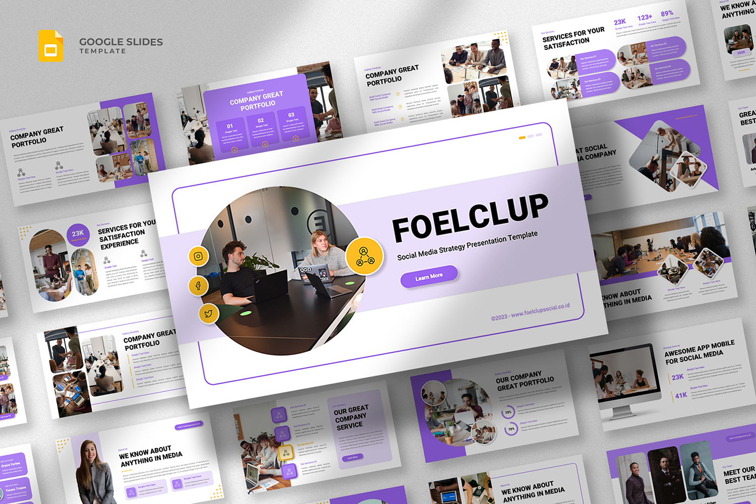 Foelclup - Social Media Strategy Google Slides Template