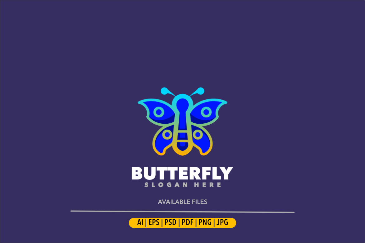 Butterfly colorful logo design art