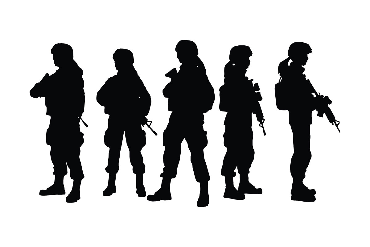 Female soldier and special forces vector