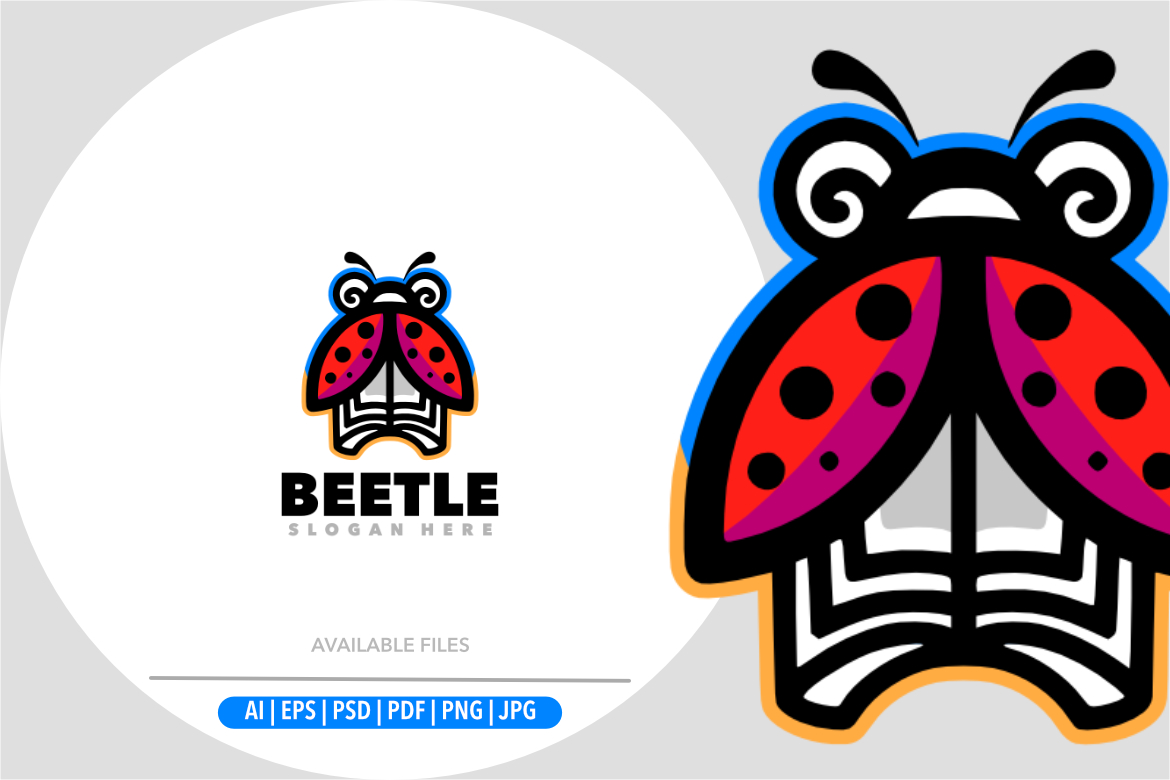 Beetle book logo design simple
