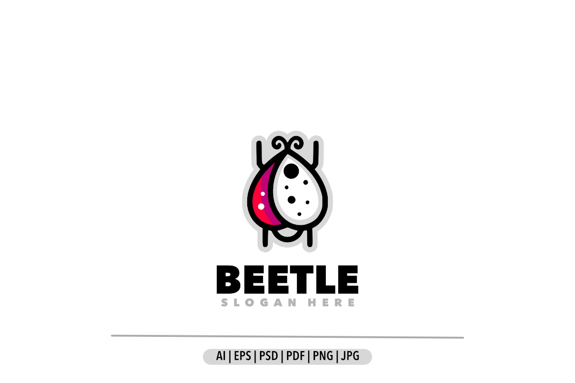 Beetle simple line logo design
