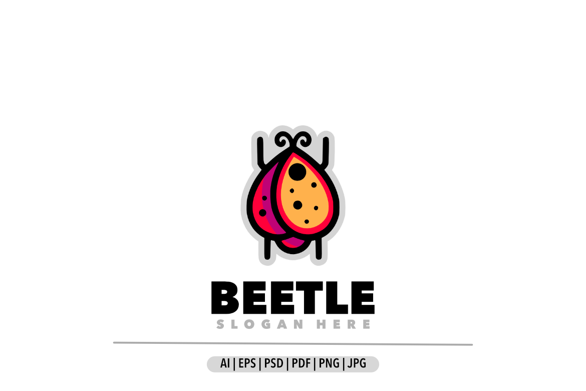 Cute ladybug simple design logo