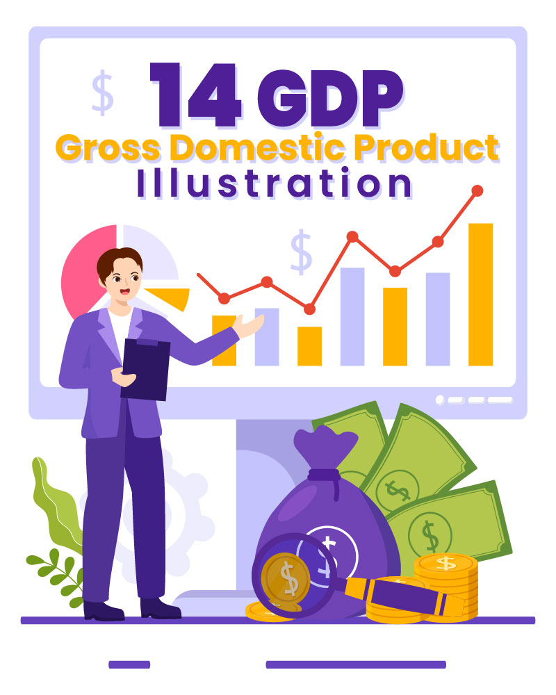 14 GDP or Gross Domestic Product Illustration