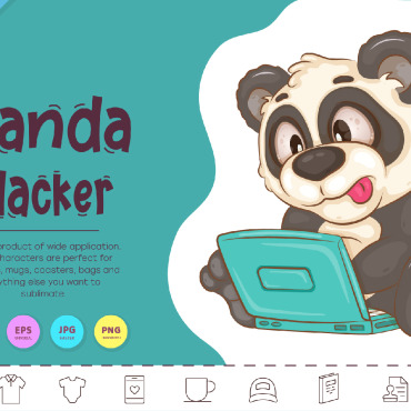 Panda Hacker Vectors Templates 336529