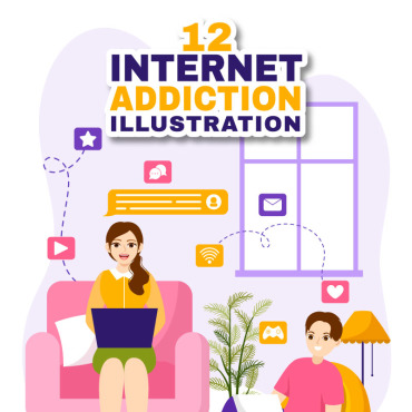 Addiction Internet Illustrations Templates 336542