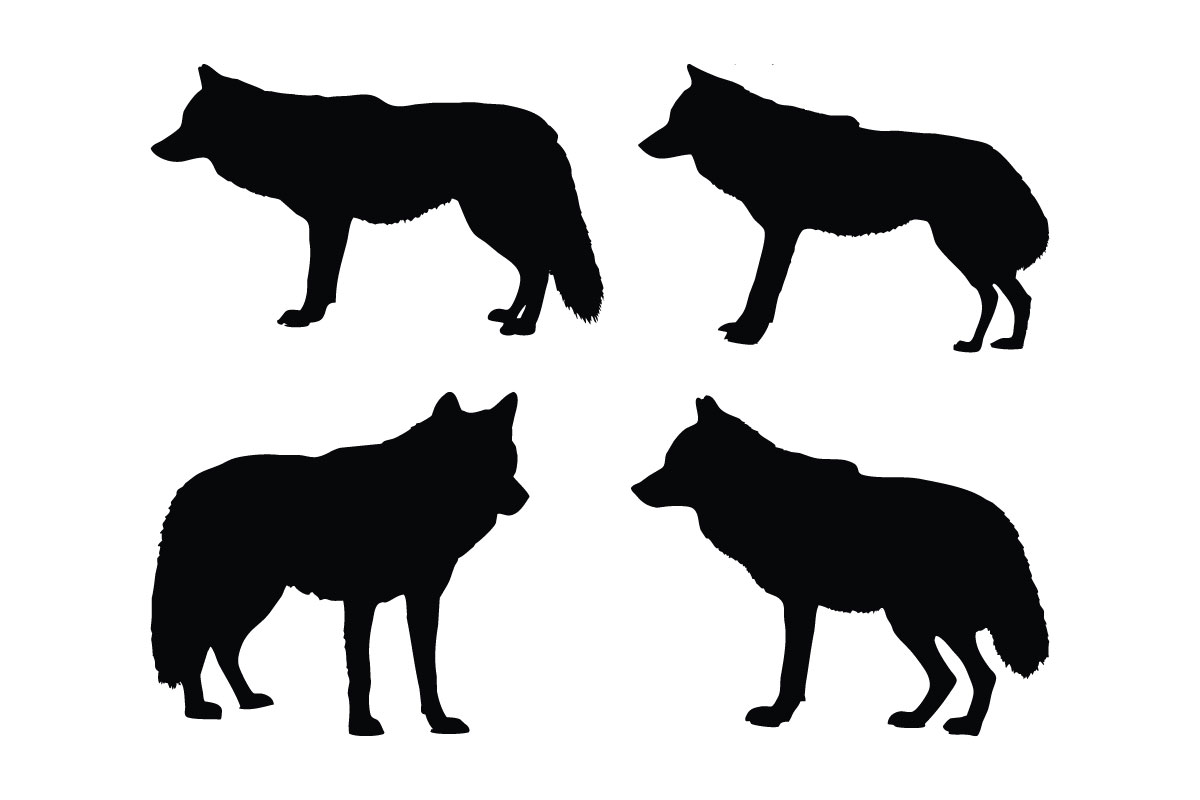 Wolf full body silhouette collection