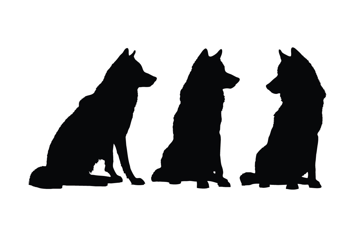 Wolves pack silhouette collection vector