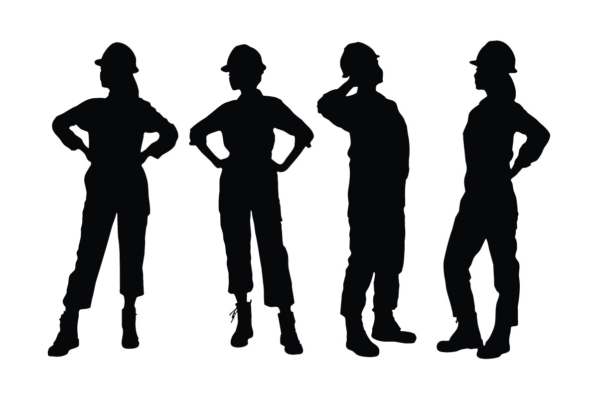 Construction worker silhouette vector