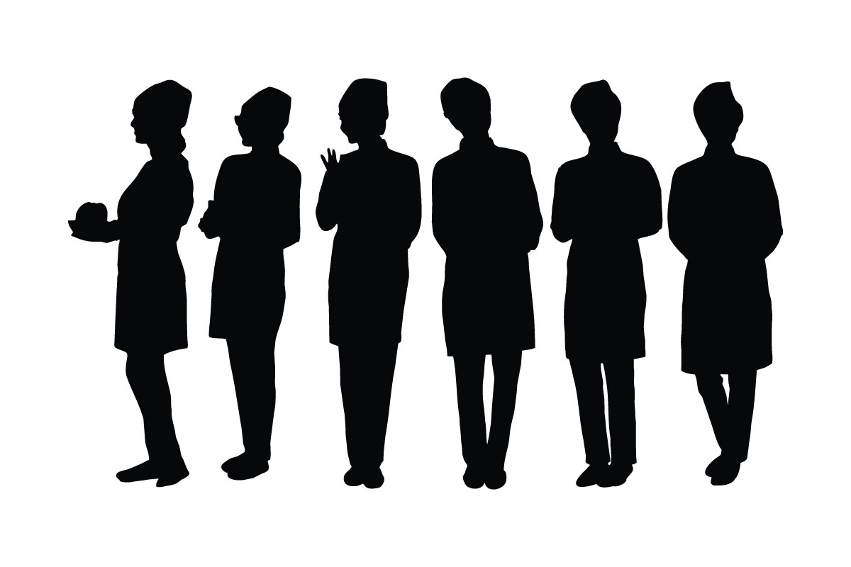 Female bakery silhouette set vector