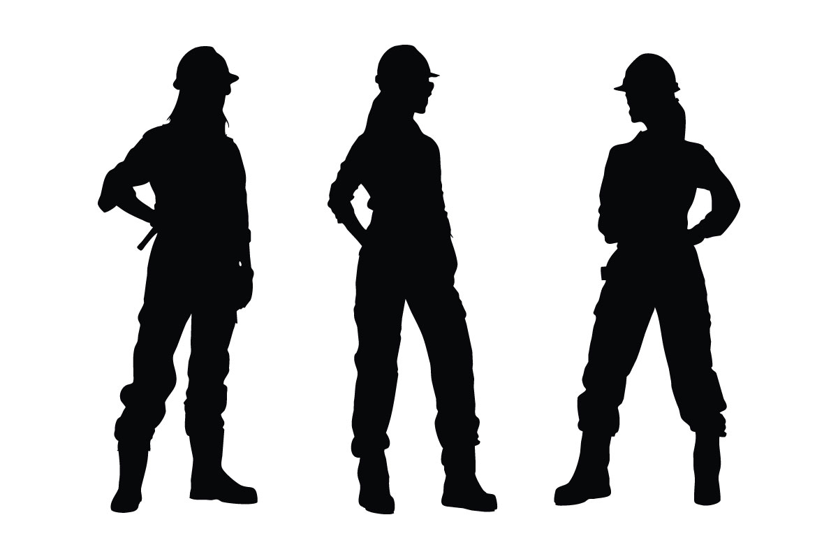 Female bricklayer silhouette collection