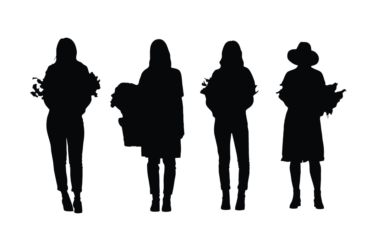 Female florist and gardener silhouette