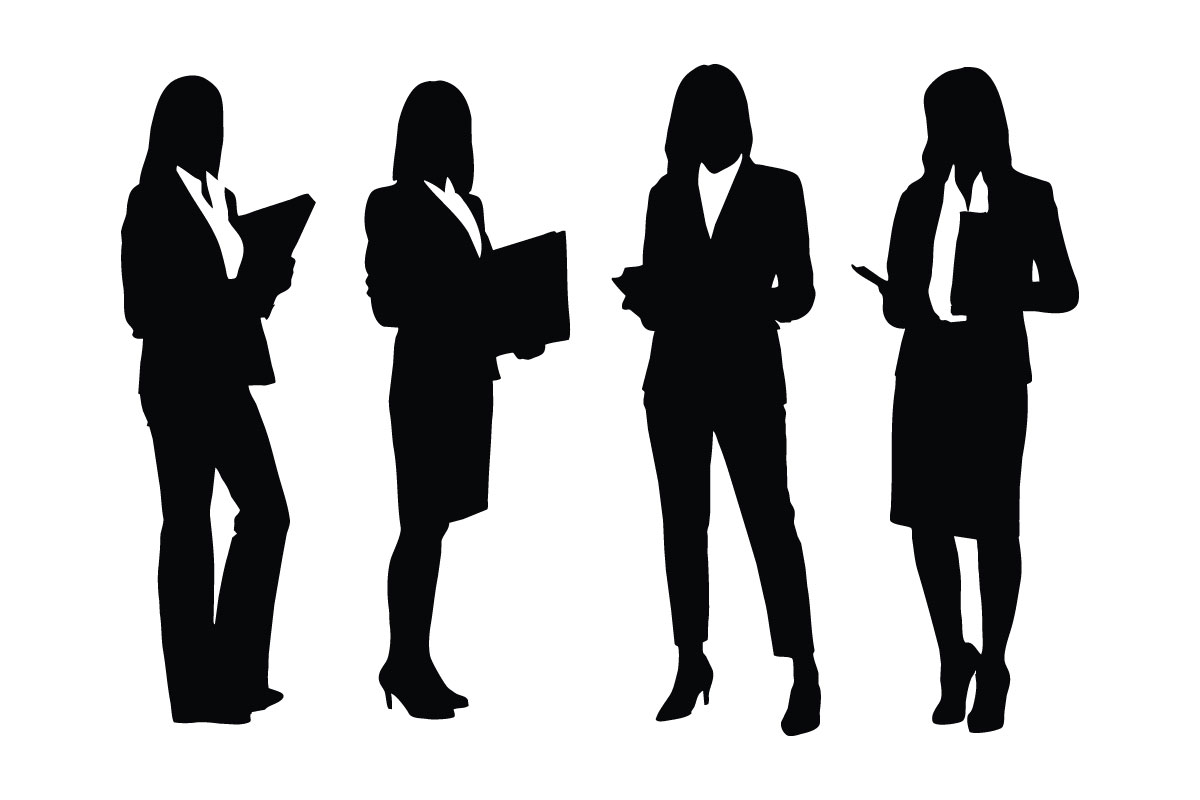 Lawyer woman silhouette collection