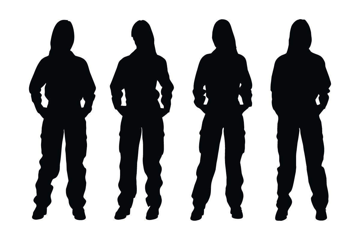 Girl mechanic silhouette collection