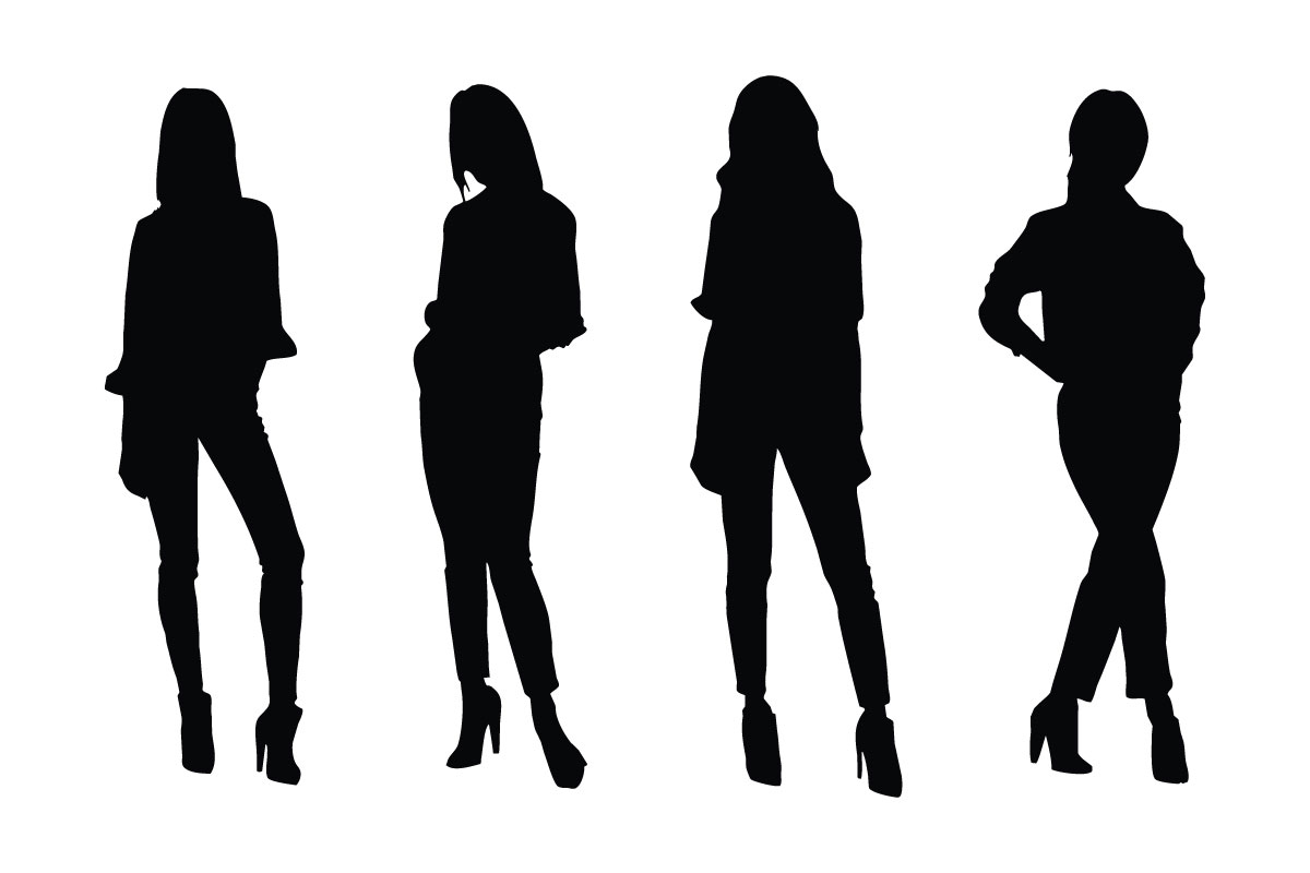 Fashion model girls silhouette vector