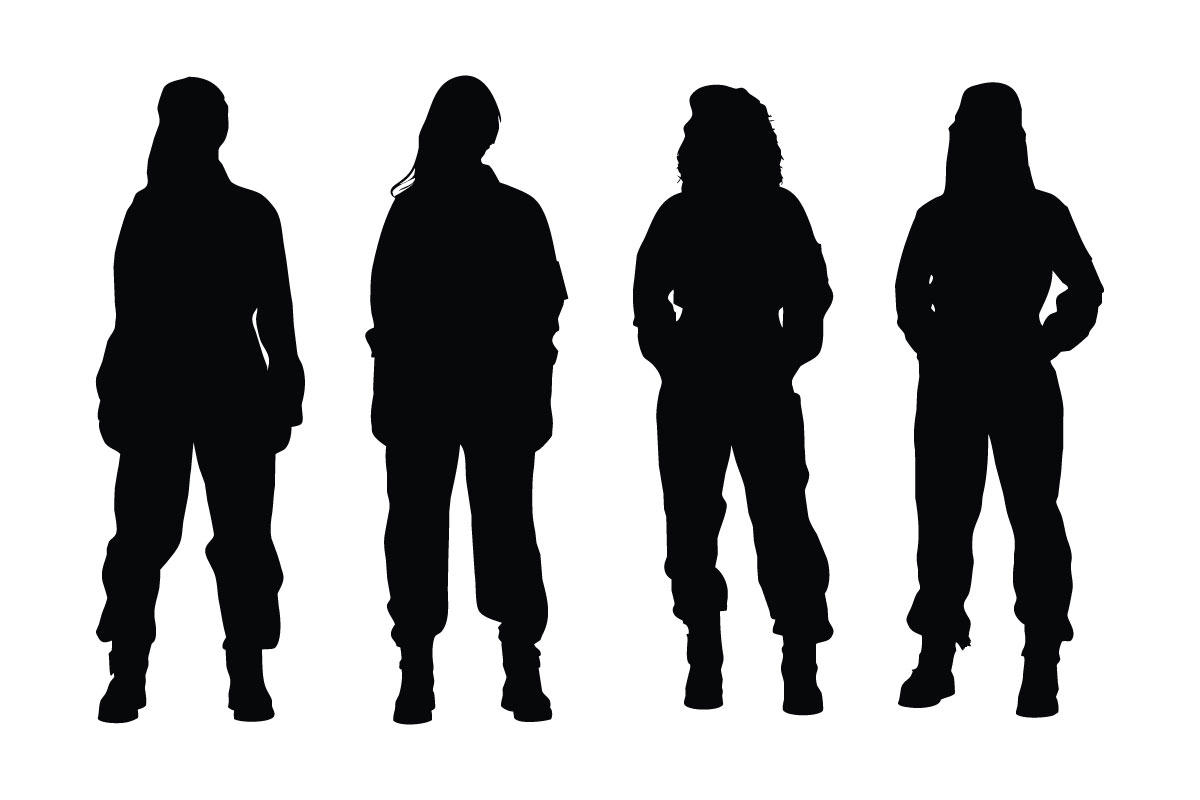 Woman plumber silhouette collection